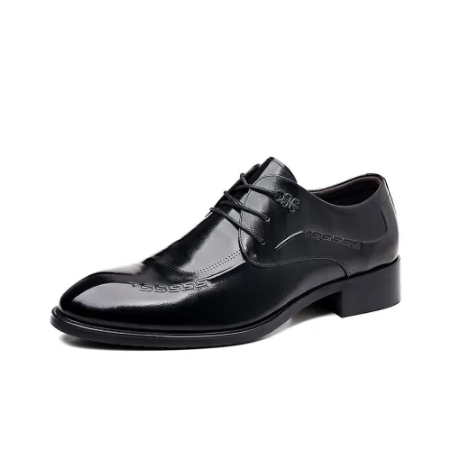 GZZ Dress Shoes Men Low Top Black