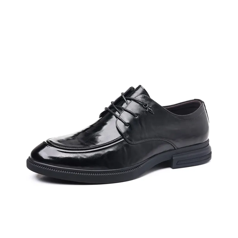 GZZ Dress Shoes Men Low Top Black-1