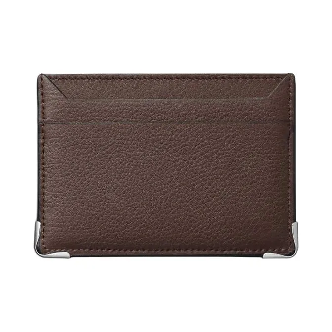 CARTIER Must De Cartier Calfskin Card Holder Women's Chocolate-1