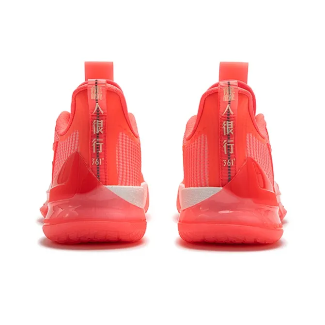361° BIG3 4.0 PRO Basketball Shoes Men Low Top Fluorescent Begonia Pink/Dune White-3