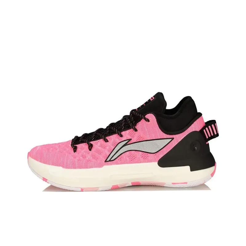 LiNing YuShuai 13 Cushioned Anti Slip Wear Resistant Breathable Lightweight Mid Top Basketball Shoes Men's Black Pink-0