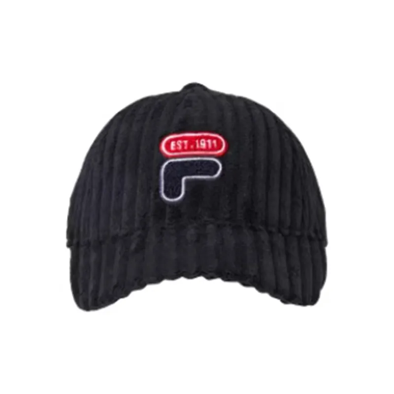 FILA Cotton Corduroy Polyester Baseball Caps Kids' Black Pink-1