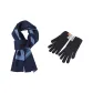 Blue Scarf+Black Glove