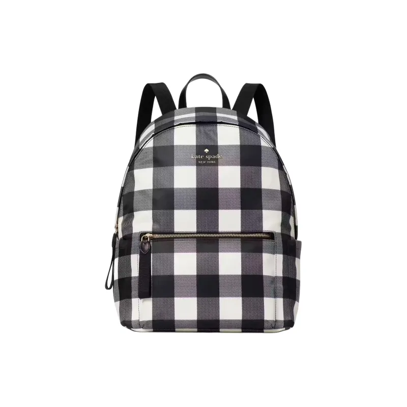 Kate Spade Chelsea Recycled Polyester Backpack Large Size Unisex Black & White-0
