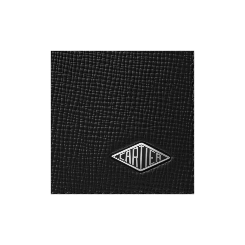 CARTIER Textured Calfskin Card Holder Wallet Women's Black-3
