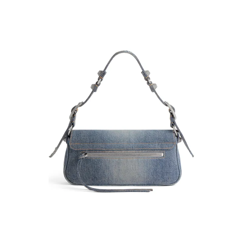 Balenciaga Le Cagole Denim Handbag Shoulder Bag Small Size Women's Blue-3