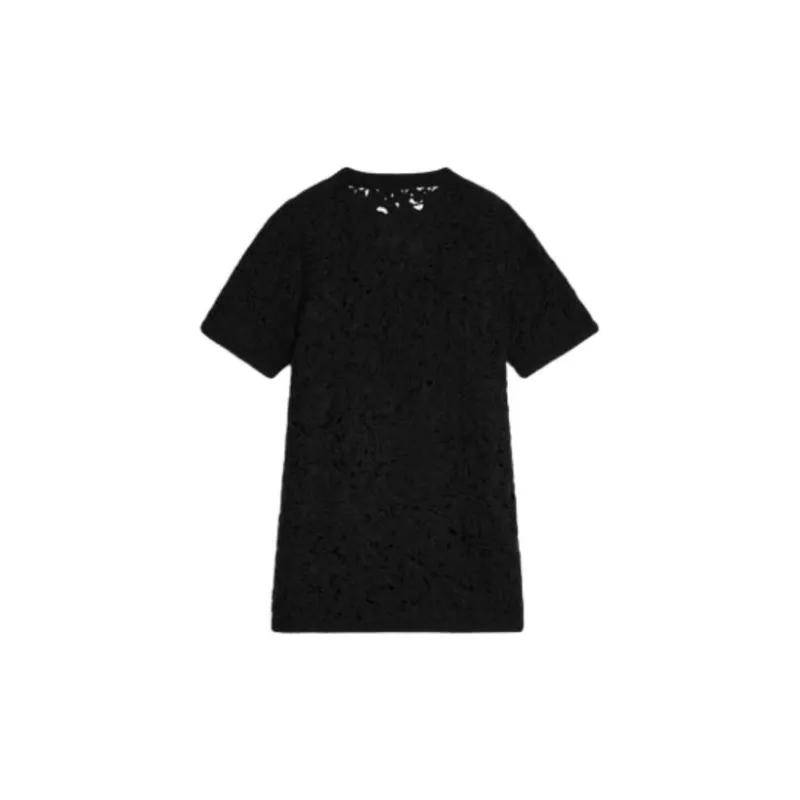 CELINE Mini Dress In Triomphe Cornelly Wool Short-Sleeved Dresses Women's Black-1