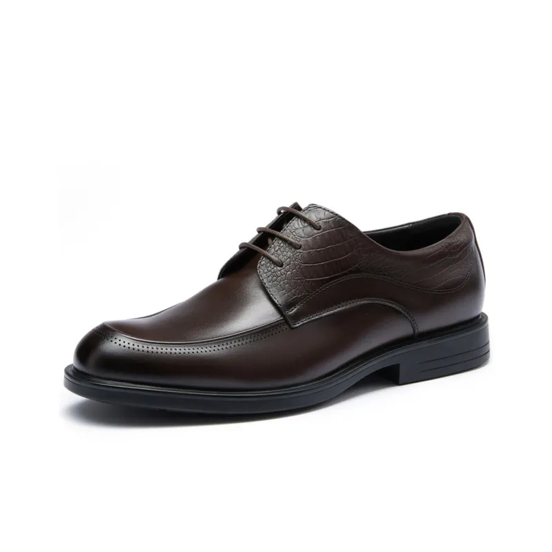 SEVEN Dress Shoes Men Low Top Coffee-1