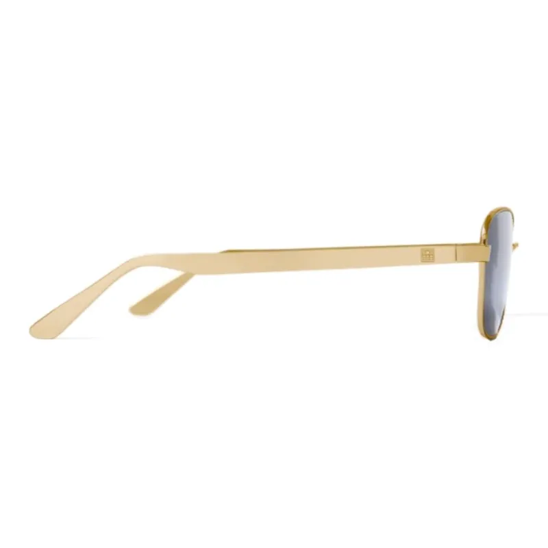 TOTEME Metal Irregular Shape Sunglasses Women's Gold-2