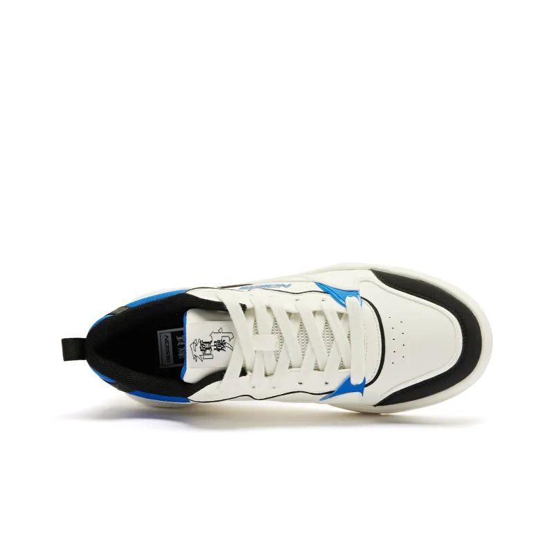 QIAODAN Lightweight Low Top Skateboard Shoes Men's White Black-3