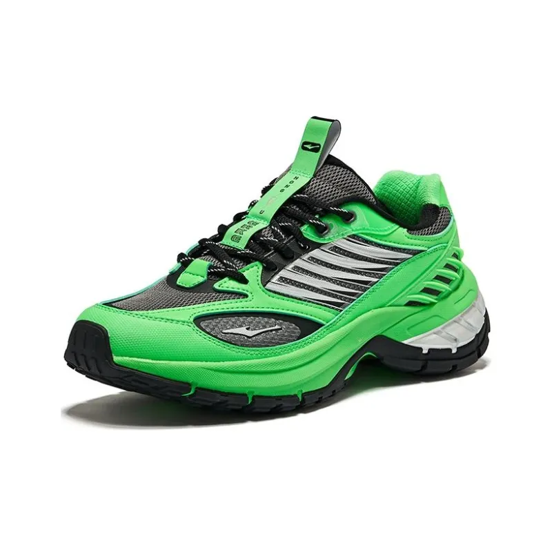 Erke Goose Feather Cushioning Wear Resistant Low Top Casual Shoes Men's Green-2