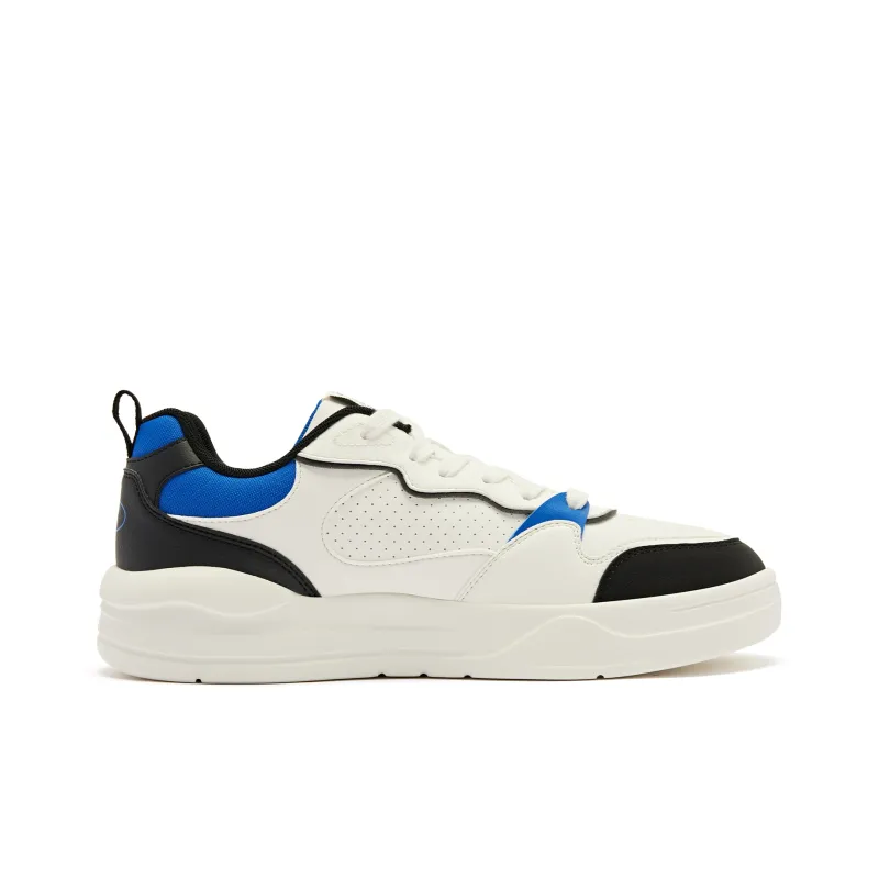 QIAODAN Lightweight Low Top Skateboard Shoes Men's White Black-1