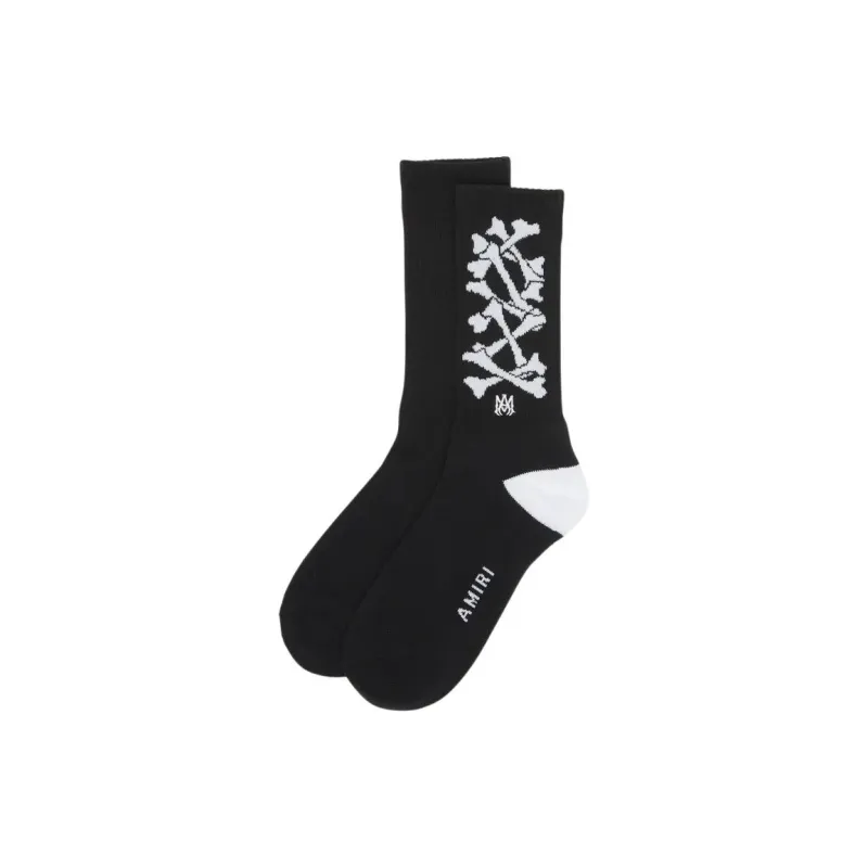 AMIRI Bones Sock Mid-Calf Socks Men's Black-0
