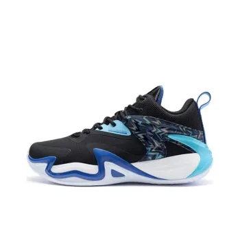 XTEP Cushioning Wear Resistant Low Top Basketball Shoes Men's Black Blue
