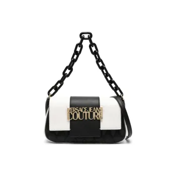 VERSACE JEANS COUTURE Polyester Handbag Shoulder Bag Women's Black & White