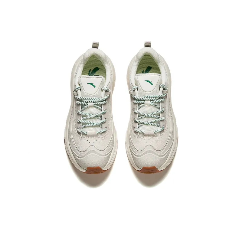 Anta Outing Cushioning Wear Resistant Low Top Casual Shoes Women's White Gray-2