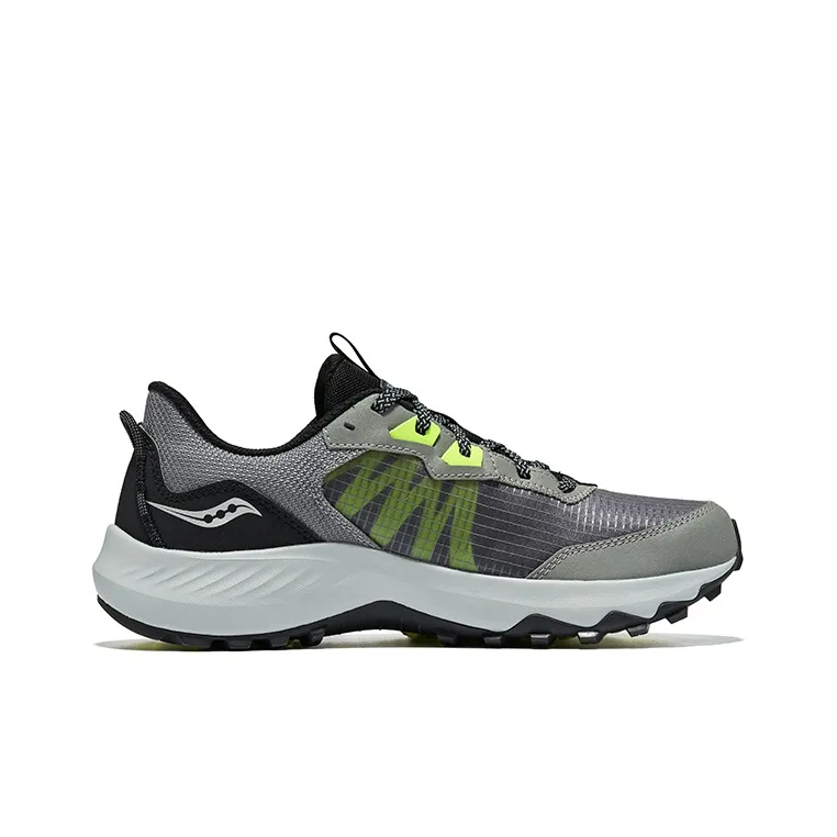 Saucony AURA TR Abrasion Resistant Breathable Low Top Casual Running Shoes Men's Gray Yellow-1