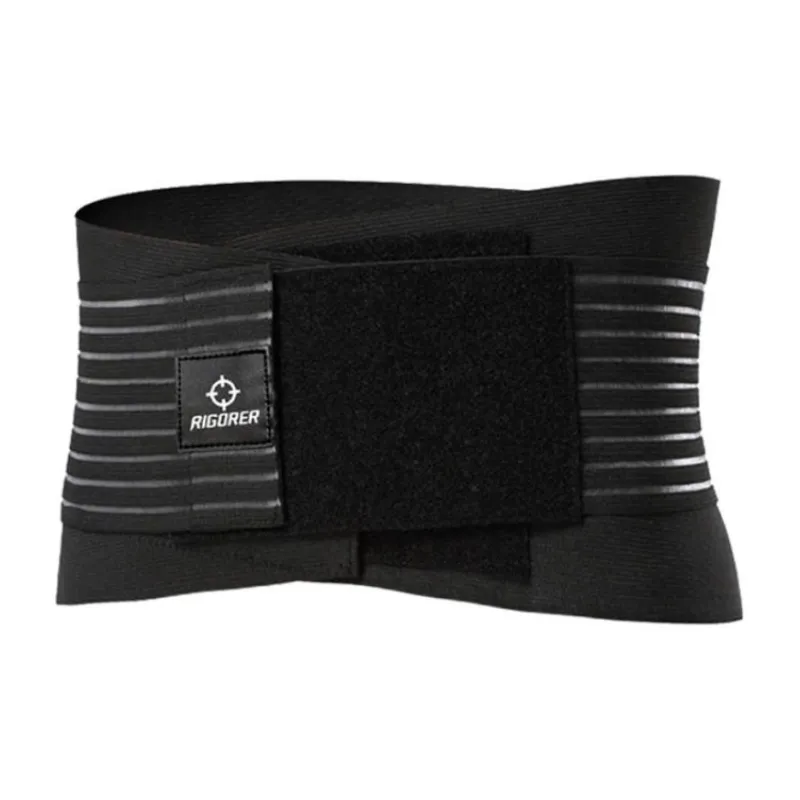 RIGORER Back Support Braces Warm Protective Rehabilitation Compression Black Polyester Rubber Unisex-0