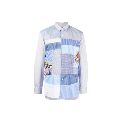 JUNYA WATANABE MAN Striped Patchwork Long Sleeve Shirt