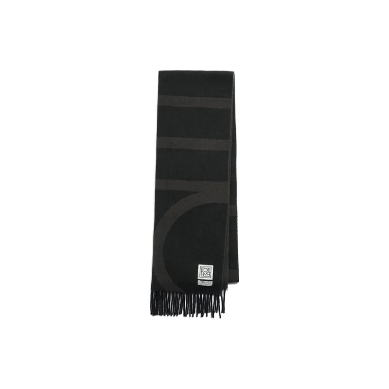 TOTEME Monogram Jacquard Fringed Edge Scarf-1