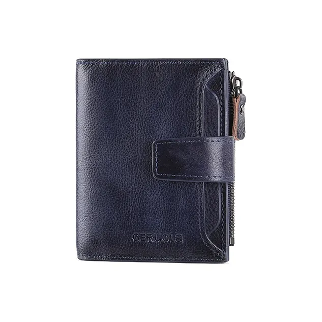 Gorora Cow Leather Wallet Men's Yellow Brown/Coffee/Blue Gray/Black-1