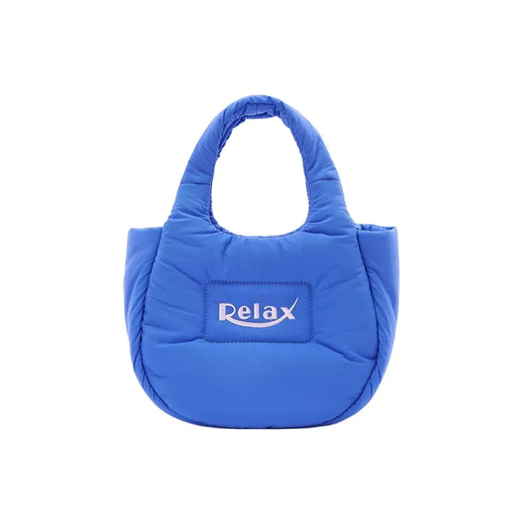 Art Traces Fabric Handbag Small Size Unisex Pure Gray/Skydiving Blue-3