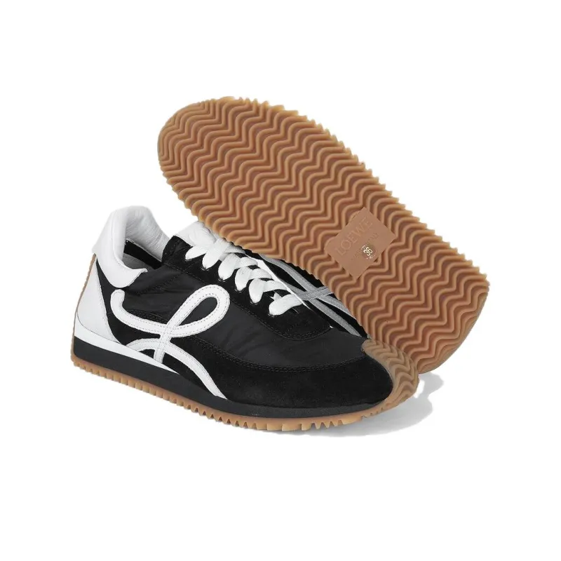 LOEWE Flow Runner Anti Slip Wear Resistant Low Top Casual Shoes Women's Black White-4