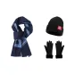 Blue Scarf+Black Glove+Hats & Caps
