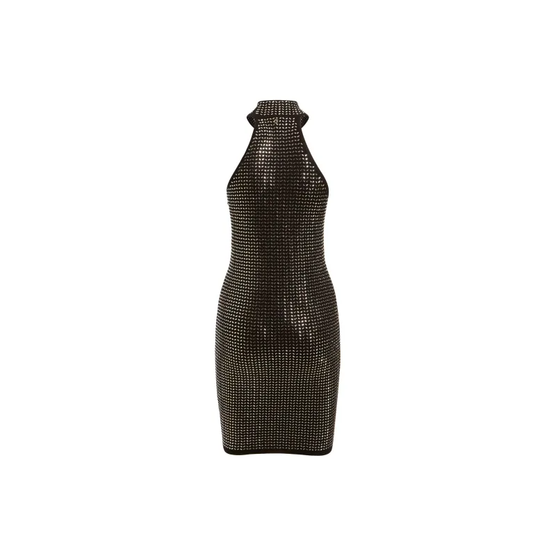 GUESS Rhinestones Sweater Dress Slip Dresses Women's Black-1