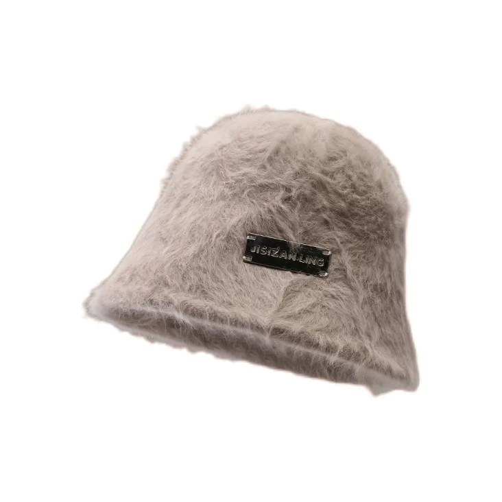 EEEENO Imitation Rabbit Fur Blend Bucket Hats Women's-15