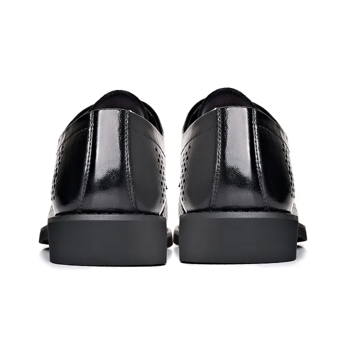 GZZ Dress Shoes Men Low Top Black-3