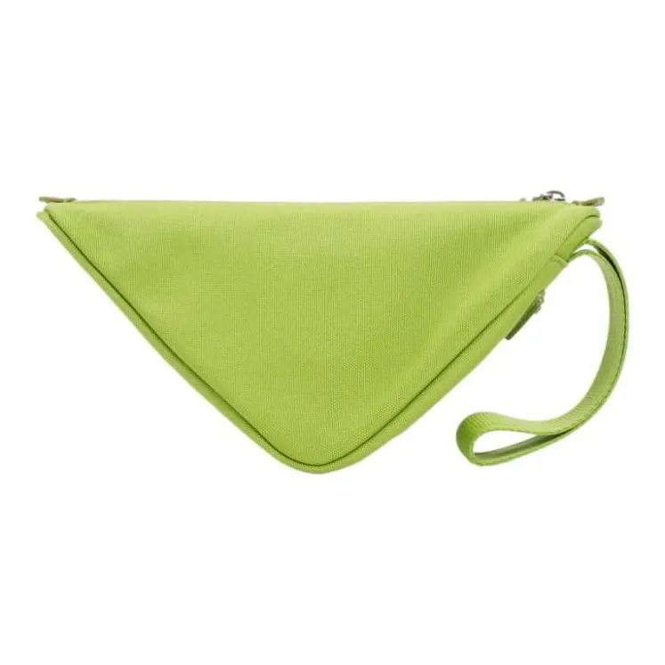 PRADA Cotton Triangle Bag Clutch Men's Feather Green-2