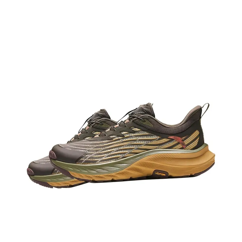 Anta Transverse Cushioning, Wear Resistant Low Top Running Shoes Men's Brown-4