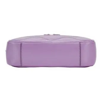 Hush Puppies Leather Shoulder Bag Women's Purple/White/Black-4