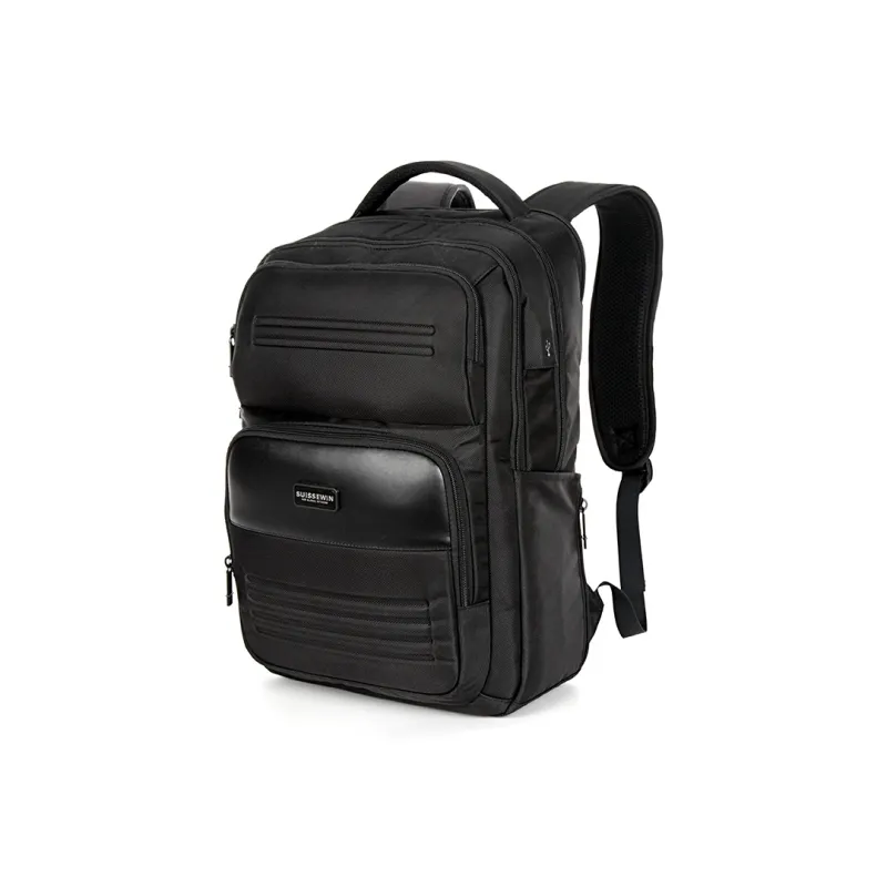 SUISSEWIN Polyester Laptop Bag Regular Unisex Black-1