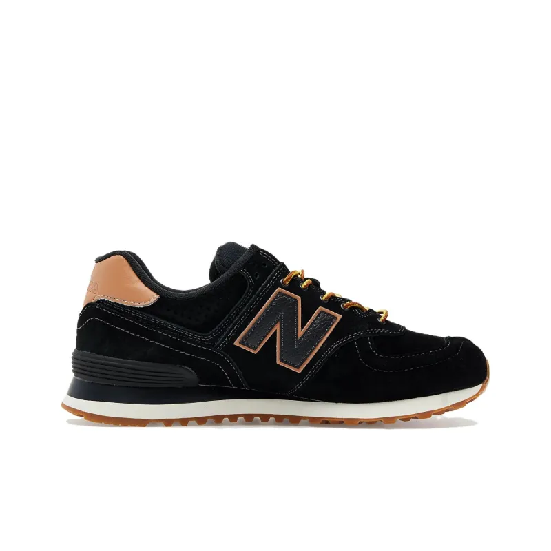 New Balance 574 Shoes 'Black Light Khaki '-1