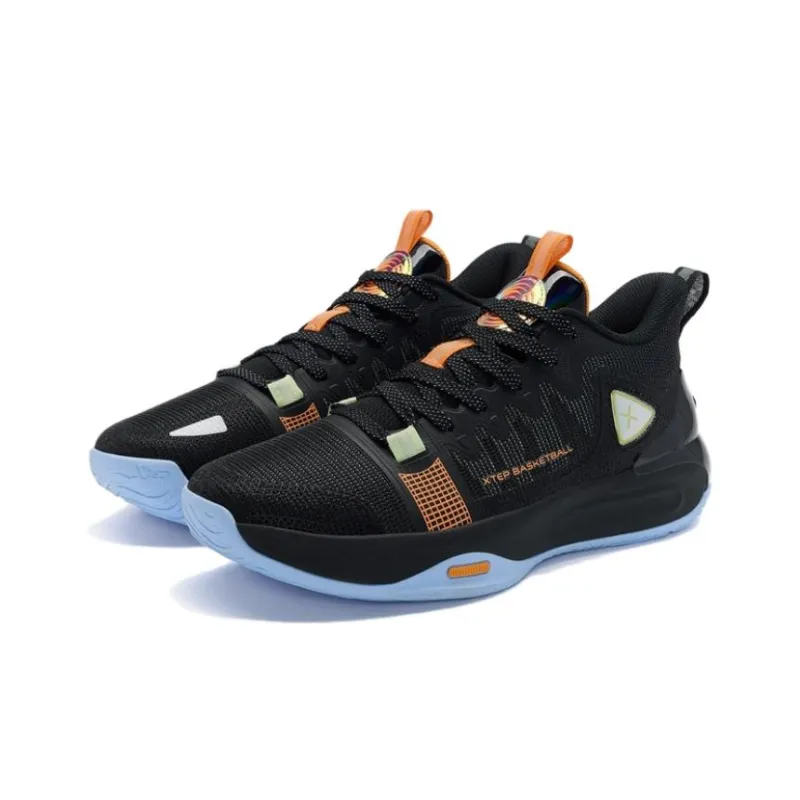 XTEP Breathable Low Top Basketball Shoes Men's Black-1