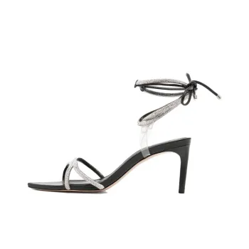 Schutz Strap Sandals Women's Black Silver