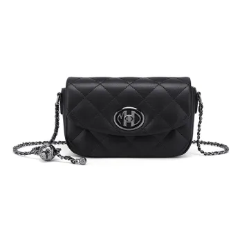 Simvay Clos Cow Leather Small Square Bag Crossbody Bag Shoulder Bag Women's Black