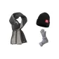 Gray Scarf+Light Gray Glove+Hats & Caps