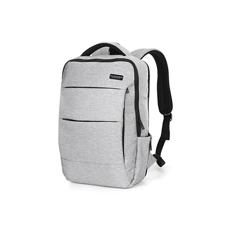 SUISSEWIN Polyester Students Commute Backpack Regular Unisex Dark Gray, Light Gray-1
