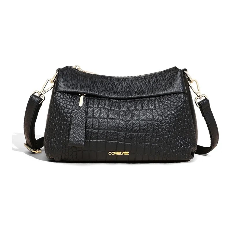 COMELY Cow Leather, Synthetic Leather Mom Bag, Shoulder Bag, Crossbody Bag Regular Women's Black-1