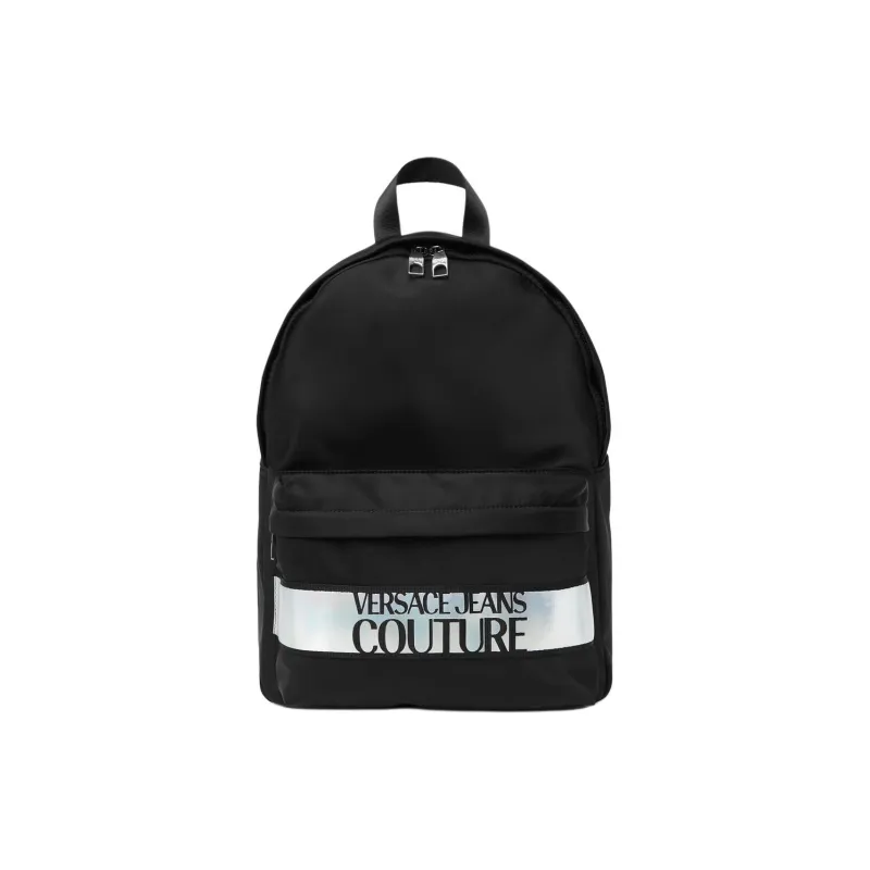 VERSACE JEANS COUTURE Nylon Backpack Men's Black & White-0