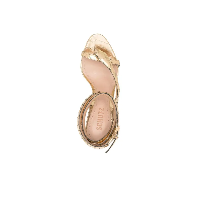 Schutz Snake-embellished Leather Sandals-3