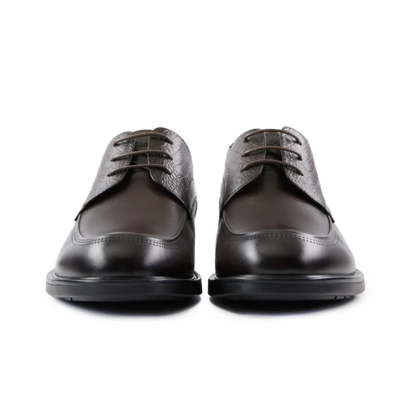 SEVEN Dress Shoes Men Low Top Coffee-2