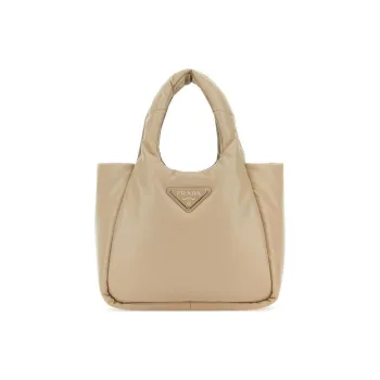 PRADA Lambskin Handbag Women's Light Brown