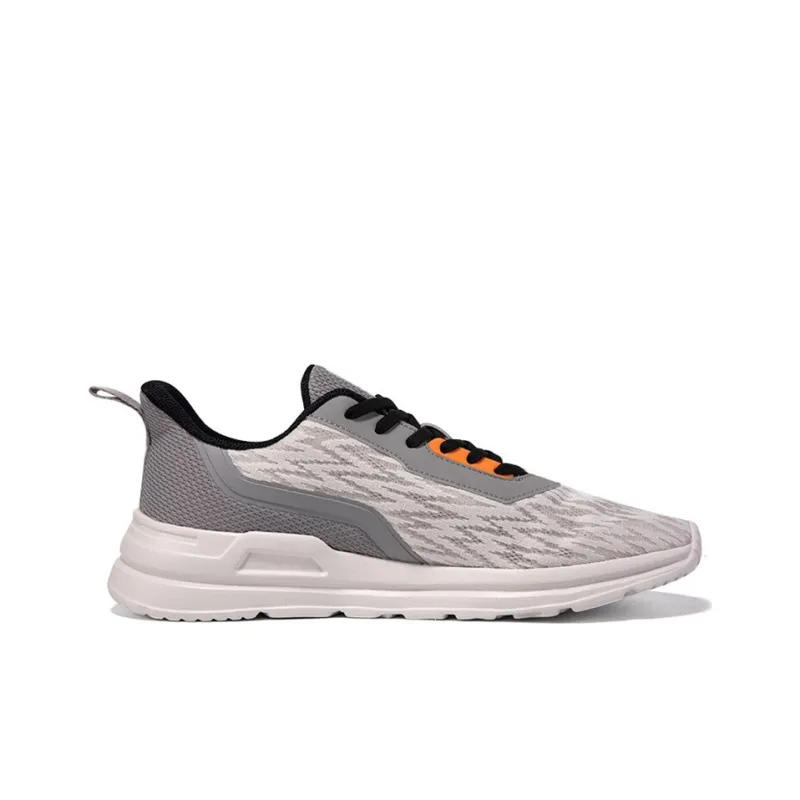 Erke Cushioned Slip Resistant Breathable Low Top Running Shoes Men's Gray-1