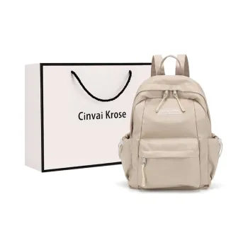 Simvay Clos Fabric Backpack Small Size Women's Ecru/Black