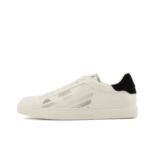 EMPORIO ARMANI Logo-engraved Leather Trainers