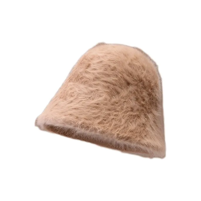 EEEENO Imitation Rabbit Fur Blend Bucket Hats Women's-11